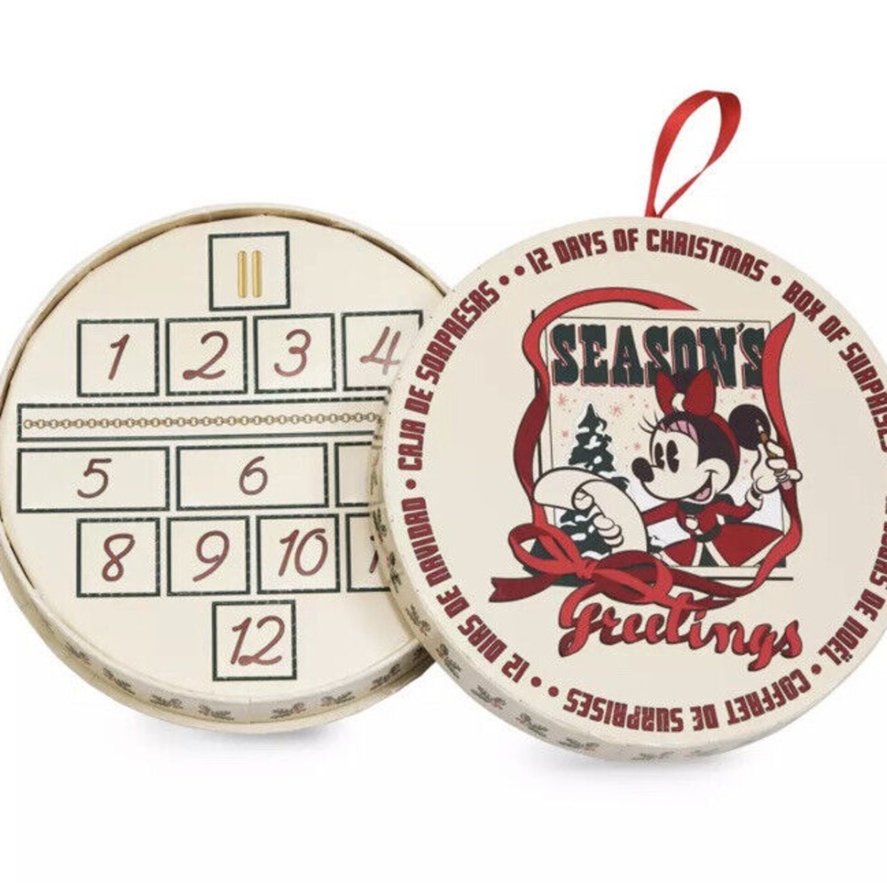 Disney Parks 12 Days of Christmas Box of Surprises Advent Calendar Jewelry NIB